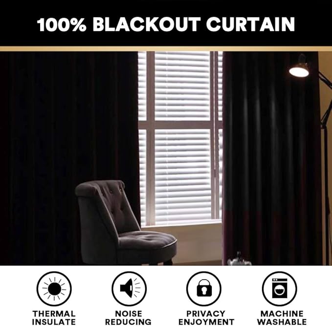 PrinceDeco 100% Blackout Curtains for Bedroom Blackout Linen Curtain for Sliding Glass Door Extra Wide Blackout Curtains Anti Rust Grommet Room Divider for Living Room,W100 X L108 Inch,Pure White