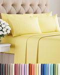 Queen 6 Piece Sheet Set - Cooling, Comfy & Breathable - Hotel Luxury Bedding, Includes Fitted Sheet for Women, Men, Kids and Teens - 1 Flat, 1 Fitted Sheet, 4 Pillowcases with Deep Pockets - Yellow