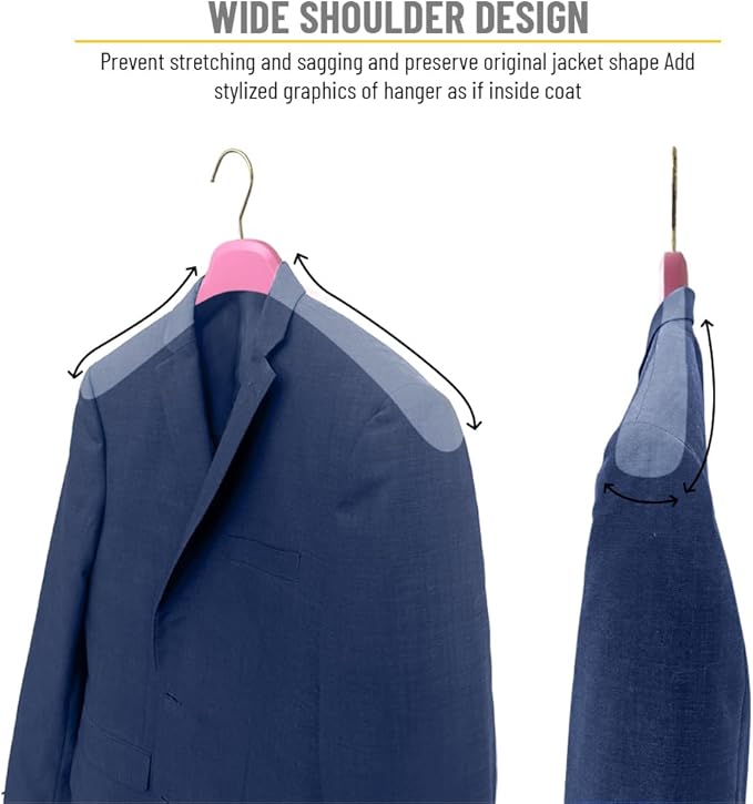 All Hung Up Hangers Plastic Coat Hangers, Clothes Hangers (Pink, 36pk)