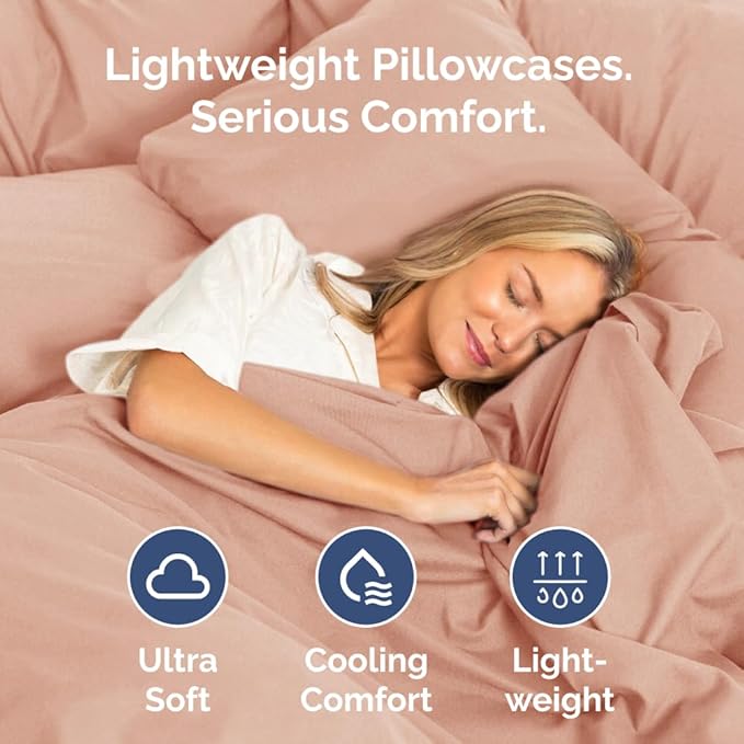 CGK Unlimited King Size Microfiber Pillowcase Set, 4 Pieces, Mauve