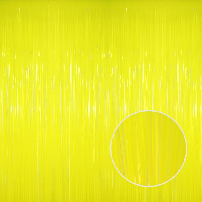 GOER 3.2 ft x 8.2 ft Metallic Tinsel Foil Fringe Curtains Party Photo Backdrop Party Streamers for Birthday,Graduation,New Year Eve Decorations Wedding Decor(3 Packs,Candy Lemon Yellow)