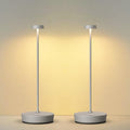 Cordless LED Table Lamp，Rechargeable Battery Desk Lamps, 3 Color Stepless Dimmable Metal Battery Table Lamps, Portable Waterproof Table Light for Indoor/Outdoor/Restaurant (2Pack Gray)
