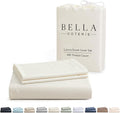 Bella Coterie Luxury Bamboo Viscose King Size Duvet Cover Set | 100% Organically Grown | Corner Ties | Ultra Soft | Cooling | Two Pillow Shams | 106 x 94 | No Insert [Ivory]