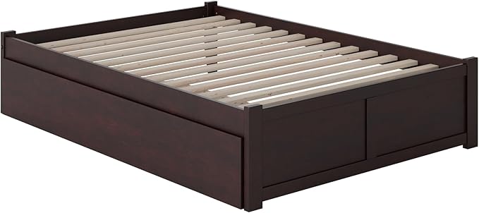 AFI Concord Full Size Platform Bed with Footboard & Twin Trundle in Espresso