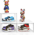 1 Pack Clear Stackable Plastic Shoe Storage Box with Magnetic Acrylic Door Size 12.5 Sneaker Display Case Transparent Closet Organizers and Storage, Easy Assembly