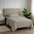 Carressa Linen 100% Egyptian Cotton Twin XL Sheets Set - 600 Thread Count Luxury Egyptian Cotton Sheets Twin XL Size (3 PC, Cocoa Taupe), 16" Deep Pocket, Soft, Cooling, Sateen Weave Dorm Room Bedding