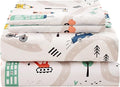 JSD Car Kids Printed Sheet Set Full Size, 4 Piece Soft Microfiber Bed Sheets Deep Pocket
