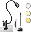 Zoomable LED Reading Lights for Bed Headboard, Clip on Spotlight Lamp for Desk, Dorm Bed, Dimmable USB Clamp Book Light with Flexible Gooseneck, Adjustable Beam Angle 15°-80°