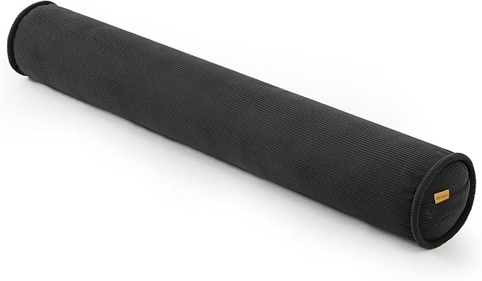 Cuddle Pillow – Corduroy Long Body Pillow for Adults, Cozy Bolster Pillow for Bed, Soft & Supportive for Relaxing Sleep,59 x 7.87 Inches,Lamp Black