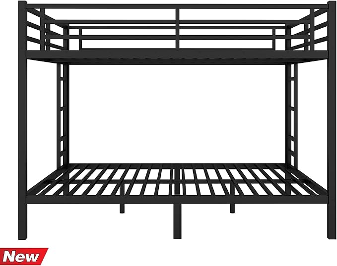 SIGONE Stronger & Safer Heavy Duty Queen Over Queen Size Bunk Bed for Adults Teens, Thickened More Stable Metal Bunkbed Frame (Greater Weight Capacity) (Queen Over Queen-A)