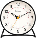 4.5" Antique Retro Analog Alarm Clock, Small Silent Desk Clock with Manual Light, Snooze, for Living Room, Bedroom, Bedside, Desk(Black)
