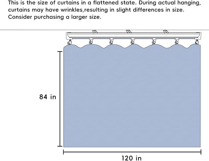 Room Divider Ceiling Mounted Curtains Track Sets Extra Wide Blackout Curtain Flexible Tracks for Bedroom Privacy Partition Separator, 1 Panel Black Drape and White Rail, W10 x H7ft