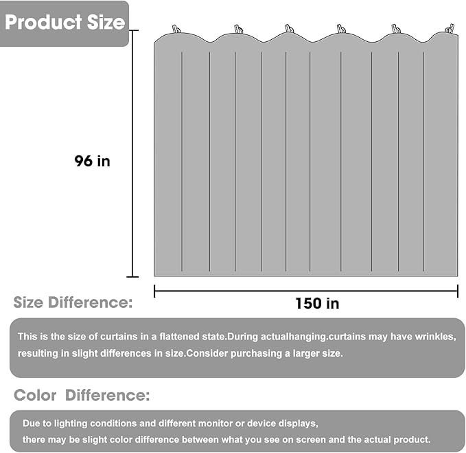 Room Divider Blackout Curtain Track Curtains Wall Dividers Panels Screen for Living Rooms Bedroom Office Privacy Partition Separation, W150 × L96 Inch,1 Panel, Beige