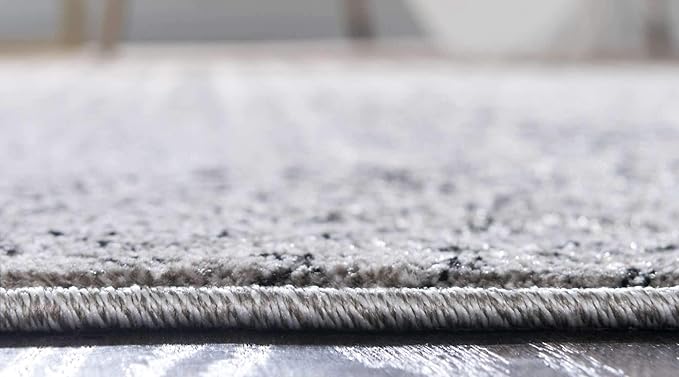 Unique Loom Del Mar Collection Area Rug - Jennifer (7' 1" x 10' Rectangle, Gray/ Black)