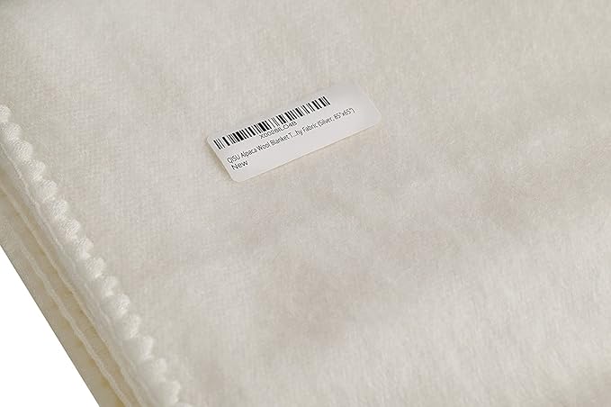 QISU Alpaca Wool Blanket Throw | Large, Beautiful, Warm, Solid | 85 x 65 inches | Ultra-Soft, Hypoallergenic and Breathable | Non-Itchy or Scratchy Fabric (Snow White Solid)
