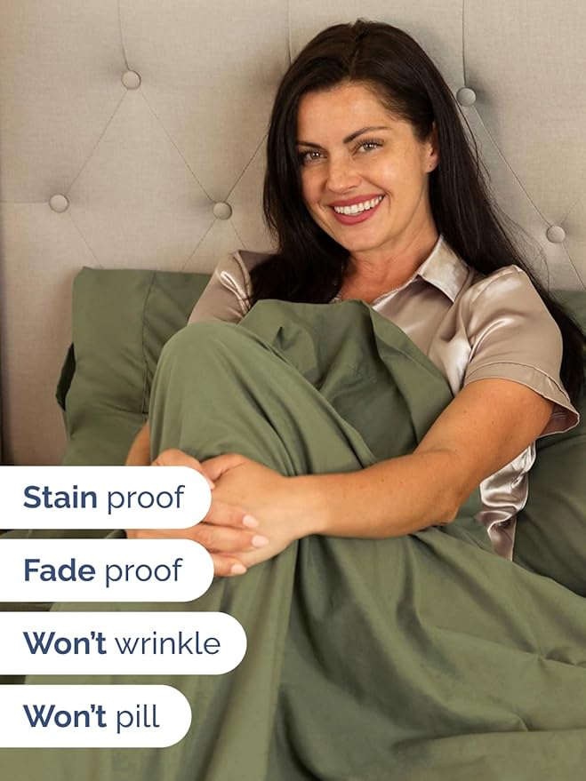 Extra Deep Queen Sheet Set - 6 Piece Breathable & Cooling Sheets - Hotel Luxury Bed Sheets Set - Easy & Secure Fit - Soft, Wrinkle Free & Comfy Sheets Set - Sage Green Sheet Set w/Extra Deep Pockets