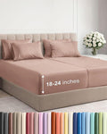 Extra Deep Split King Sheet Set - 7 Piece Breathable & Cooling Sheets - Hotel Luxury Bed Sheets Set - Easy & Secure Fit - Soft, Wrinkle Free & Comfy Sheets Set - Mauve Sheet Set w/Extra Deep Pockets