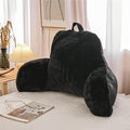 Holawakaka Reading Pillow for Sitting up in Bed Sofa Kids Teens, Backrest Pillow with Arms for Boys Girls Women Petites Pregnancy, Back Support Cushion for Couch Floor Nursery Playroom (Black)