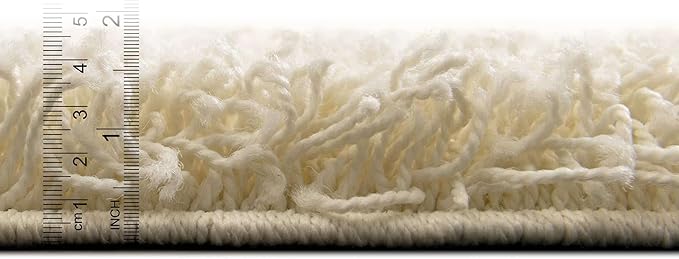 Unique Loom Solid Shag Collection Area Rug (8' x 11' Rectangle, Pure Ivory)