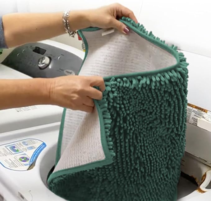 Muddy Mat® | Super Absorbent Door Mat Indoor, Microfiber Quick Dry Chenille Entryway Rug, Non-Slip Front Door Mat, Indoor Mats for Entryway, Machine Washable Pet Rug, Seafoam Green 59"x24"
