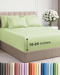 Extra Deep King Sheet Set - 6 Piece Breathable & Cooling Sheets - Hotel Luxury Bed Sheets Set - Easy & Secure Fit - Soft, Wrinkle Free & Comfy Sheets Set - Light Sage Sheet Set with Extra Deep Pockets