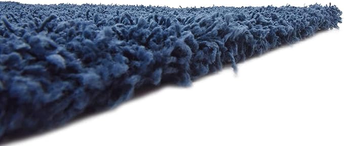 Unique Loom Solid Shag Collection Area Rug (8' 2" Square, Sapphire Blue/ Navy Blue)