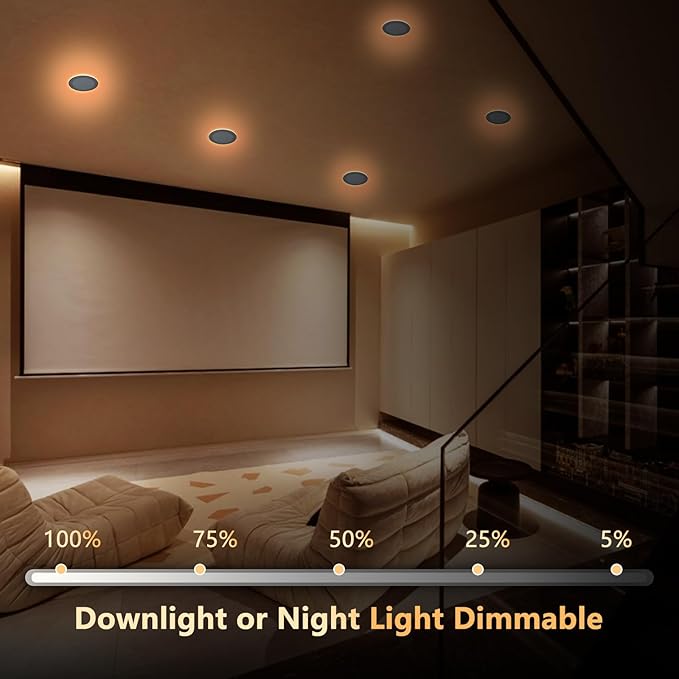 CycevSun 12 Pack 8 Inch LED Recessed Lighting with Night Light, Canless Wafer Downlight Ultra Thin, Dimmable & 5CCT Selectable, 15W, 1350LM, ETL, 120-277V, 8.2Inch Cutout