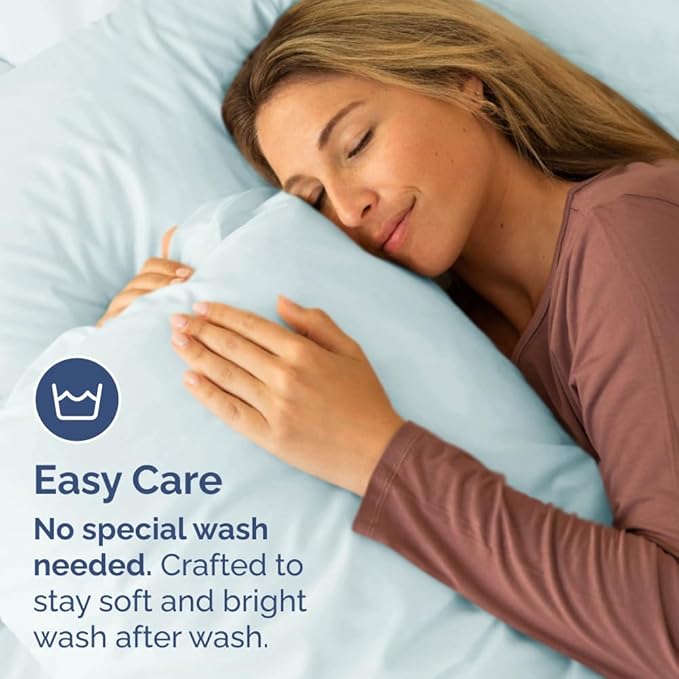 Standard Pillow Cases Set of 2 - Ultra-Soft Hotel Quality Pillowcase Covers - Comfy & Wrinkle Free - Stain & Fade Resistant - Machine Washable Pillow Protectors - 2 Piece Set - Standard Size Ice Blue