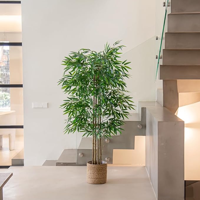 Maia Shop 5ft Artificial Bamboo Tree Plant for House, Apartment or Office – Realistic Fake Indoor Plants for Living Room, Bedroom, Bathroom, Entryway or Patio – Faux Greenery for Home Décor