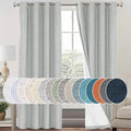 PrinceDeco Linen Blackout Curtains 84 Inches Long 100% Completely Blackout Window Treatment Thermal Insulated with White Liner Grommet Linen Textured Curtains for Living Room, 2 Panels, Glacier Grey