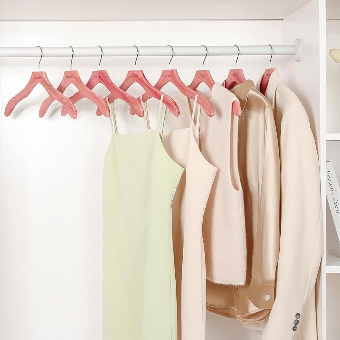 TOPIA HANGER Red Cedar Coat Hangers 12 Pack, Premium Wood Suit Sweater No Shoulder Bump Hangers, 360° Swivel Hook and Cut Notches Clothes Hangers for Sweater, Coat, Shirts, Jackets, Dress, CT84C