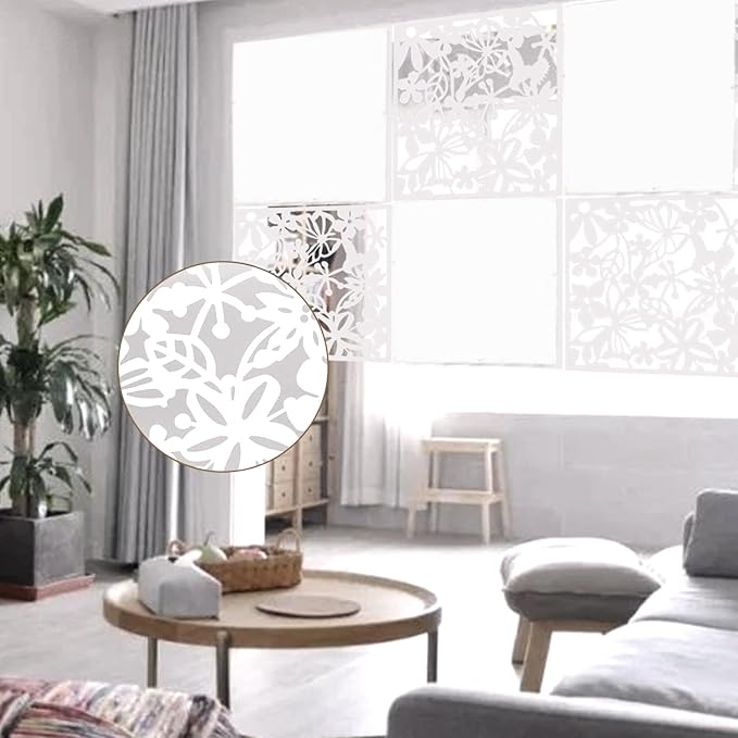 12+4PCS KEIBIKEIDI Hanging Room Divider Screens Made of Environmentally PVC, Simple and Modern Mixed White Hanging Panel Screen for Decoration Livingroom,Bedroom, Kitchen, Dining Room,Hotel and Bar