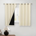 BGment Short 100% Blackout Curtains for Bedroom, Thermal Insulated Energy Efficiency Noise Reducing Grommet Curtains 54 Inch Length with Liner for Small Window 2 Panels Each 52 Inch Wide, Cream