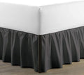 SKY BEDDINGS - Queen Size Ruffled Bed Skirt with Split Corners - 12 Inch Drop Dust Ruffle Bed Skirt with Platform Three Sided Coverage - 100% Microfiber, Dark Grey