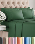 Queen 6 Piece Sheet Set - Cooling, Comfy & Breathable - Hotel Luxury Bedding, Includes Fitted Sheet for Women, Men, Kids and Teens - 1 Flat, 1 Fitted Sheet, 4 Pillowcases with Deep Pockets - Emerald