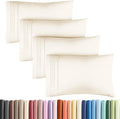Queen Pillow Cases Set of 4 - Ultra Soft Hotel Quality Pillowcase Covers - Comfy, Cozy & Wrinkle Free - Shrinkage, Stain & Fade Resistant - Machine Washable Pillow Protectors - 4 Piece Set - Off White