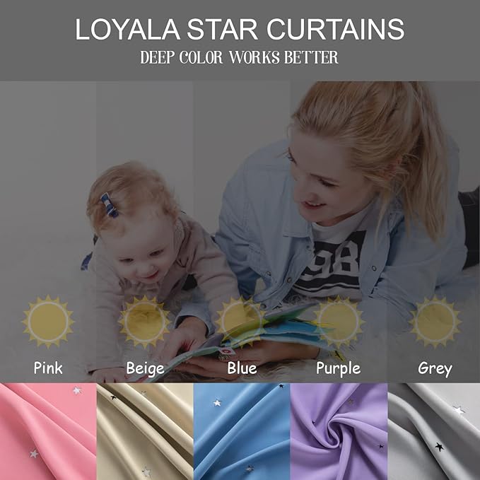 Star Blackout Curtains for Bedroom - Cream & Ivory, Beige - 84 Inch Long 2 Panel Set, 52 x 84 Inch