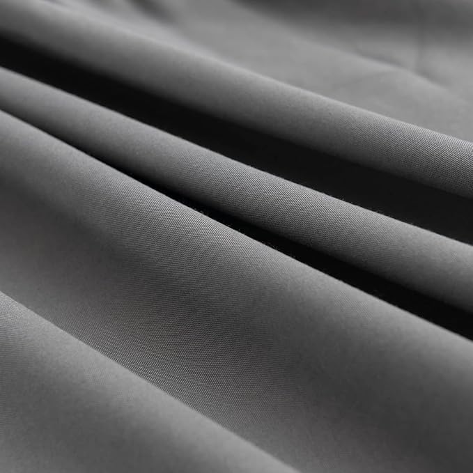 Grey Bed Skirt Twin Size Ruffled Bed Skirt with Split Corners, 14 Inch Drop Dust Ruffle Bed Skirts with Platform, Grey