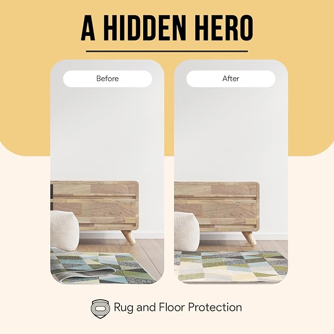 Non Slip Area Rug Gripper 5x7 Feet, Rug Gripper for Hardwood Floors, Laminate, Vinyl, Stone & Tile, Anti Slip Area Rug Pad for Under Rugs
