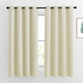 NICETOWN Bedroom Curtains Room Darkening Draperies - Grommet Top Beige Thermal Insulated Energy Saving Privacy Drapes for Apartment/Home Office, 2 Panels, W52 x L63