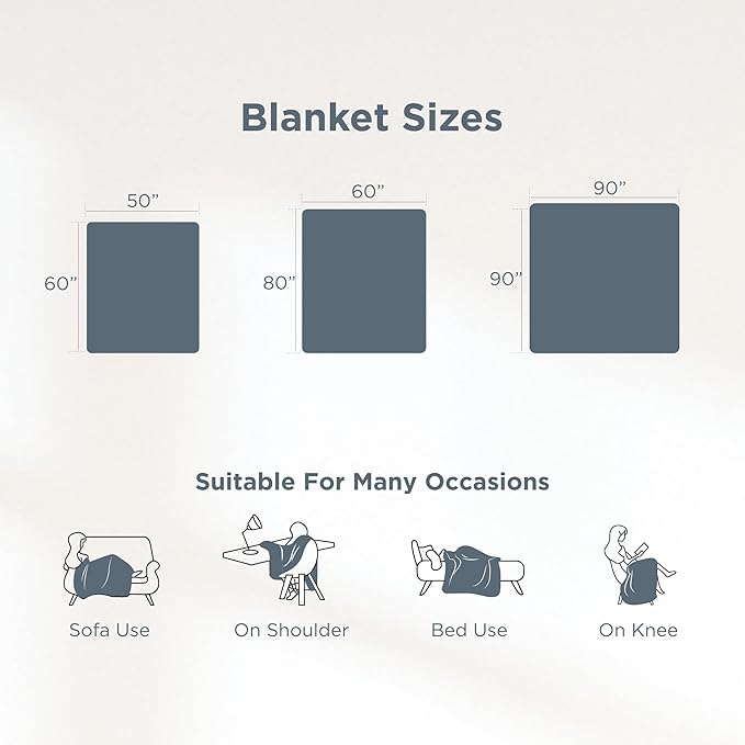 Sophia & William Throw Blanket for Couch Sofa(60x80 Inches) - Faux Fur Throw Soft Cozy, Gifts for Women, Blue