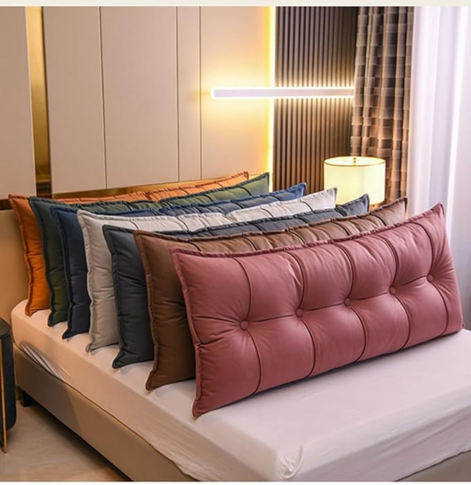 Headboard Wedge Pillow Leather Headboard Pillow Full/King/Queen/Single Size,Bed Wedge Pillow,Reading Pillow Sofa Back Cushion,Large Bedside Backrest Lumbar Support Cushion