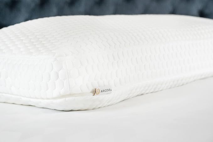 Aricove Bed Pillow for Sleeping, Side Sleeper Pillow for Adults, Queen Size, Adjustable Firm Memory Foam & Soft Microfiber Fill, Neck and Shoulder Support