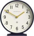 NEWGATE® Q Mantel Clock | Modern Classic Round Mantel Clock | Navy Blue | Contemporary Style for Mantel, Desk, Table, Shelf or Bedside