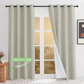 KGORGE Anti Dust Soundproof 100% Blackout Curtains 4 Layers Heavy Duty Energy Efficiency Window Curtains for Living Room Baby Bedroom Home Office Studio, Wide 52 x Long 95 inches, Nature, 2 Panels