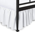 Ruffled Bed Skirt with Split Corners, White, Queen 24 Inch Drop Bedskirt, Hotel Quality Brushed Microfiber Wrinkle Free Dust Ruffle Bed Skirt Queen Size