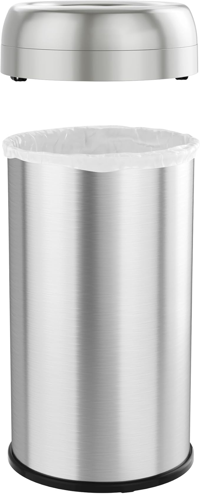 iTouchless 16 Gallon / 61 Liter Dual-Deodorizer Trash Can and Recycle Bin, Stainless Steel Commercial Grade Large 10 Inch, Home, Restaurant, Restroom, Office, Open Top, Round