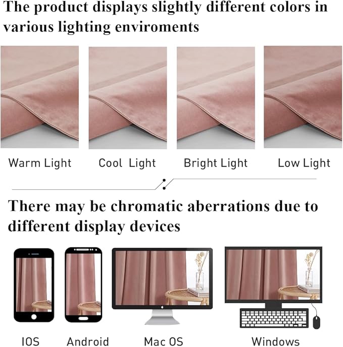 StangH Pink Curtains 96 inches Long, Super Soft Velvet Window Drapes Rod Pocket Thermal Insulated Home Decoration for Girls Room/Dressing Room/Office, W52 x L96, 2 Panels