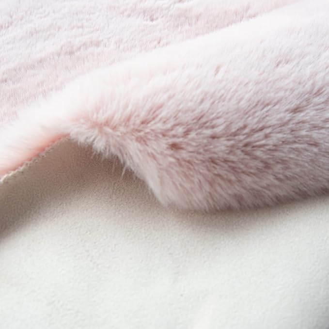 Shag Rug 6x9 Area Rugs for Living Room Pink Fuzzy Washable Faux Rabbit Furry Fur Rugs Bedroom Nursery Rug