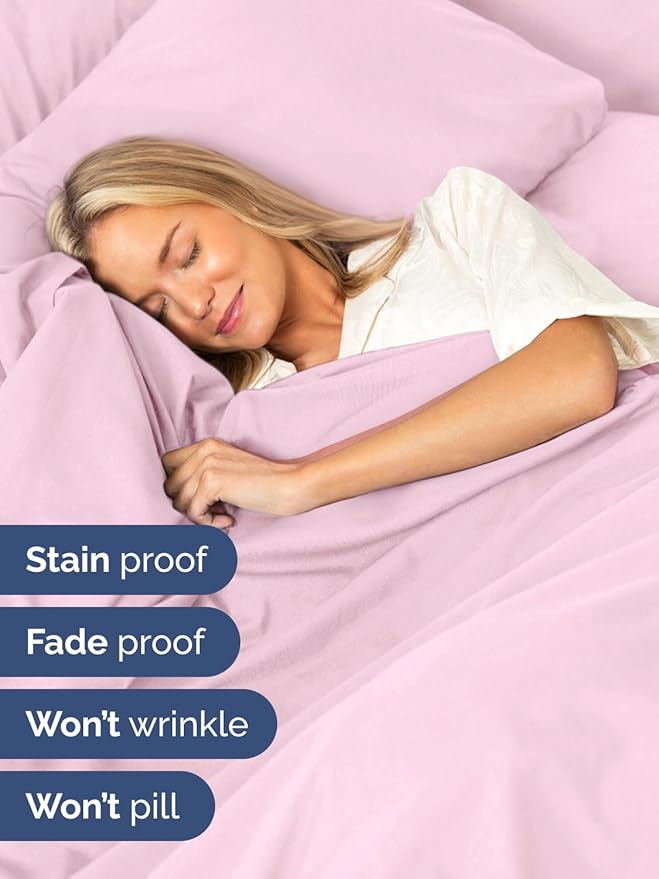 Extra Deep Queen Sheet Set - 6 Piece Breathable & Cooling Sheets - Hotel Luxury Bed Sheets Set - Easy & Secure Fit - Soft, Wrinkle Free & Comfy Sheets Set - Light Pink Sheet Set w/Extra Deep Pockets